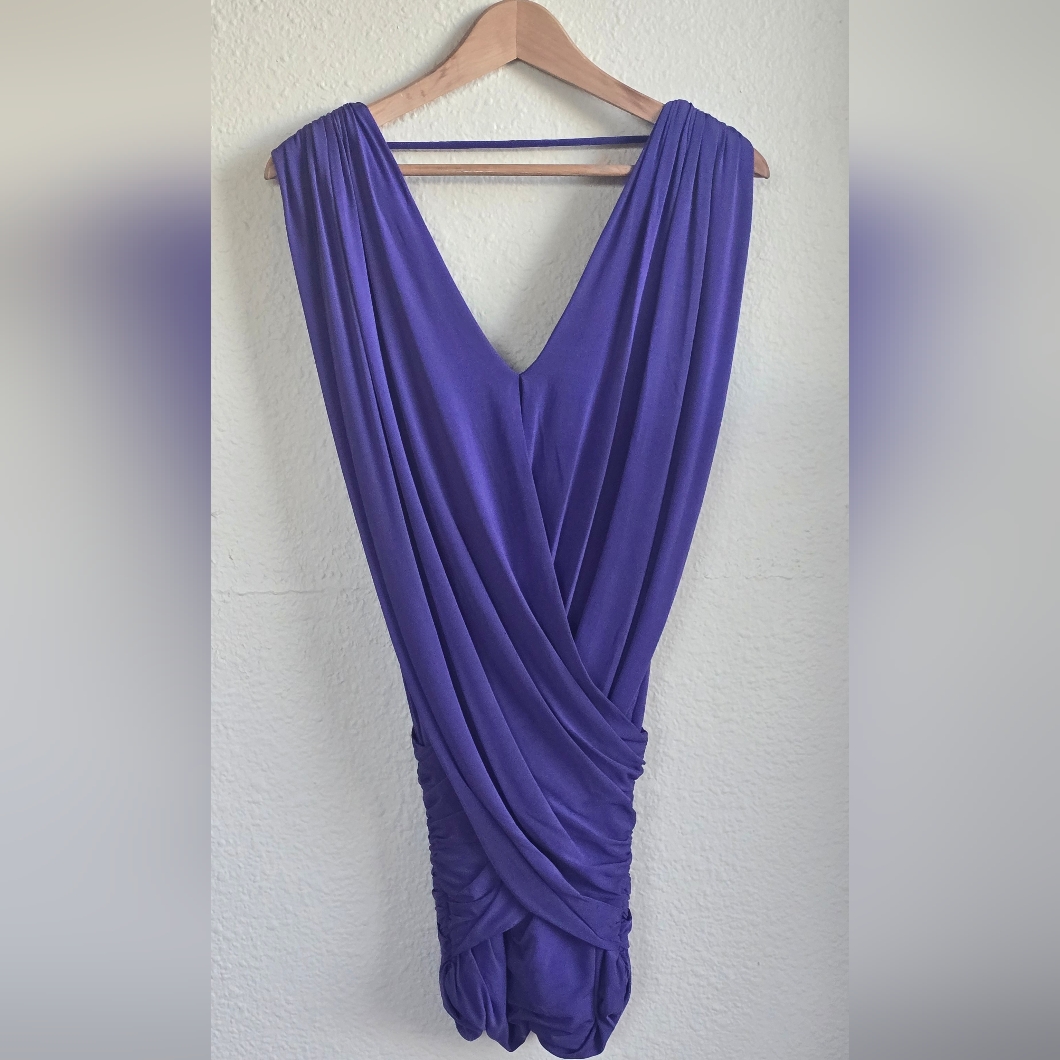 Elegant Purple Draped Cocktail Dress. Worn Only 2.